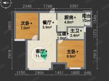 新康璞山2室2厅1卫南朝向33.0万元/套出售