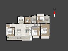 龙湖景粼天著 168平5居 338.万中层南向毛坯