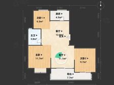 庆丰府3室2厅1卫南朝向85.0万元/套出售
