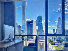 东三环呼家楼地铁上盖 泰康金融大厦350平精装遗留带家具出租