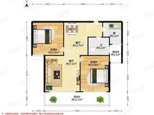 主卧朝南,小区中心位置,卫生间全明,小区景观位置