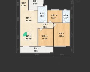江来上府3室2厅2卫南朝向338.0万元/套出售