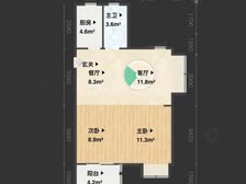 景澜庭西区2室2厅1卫南朝向82.0万元/套出售