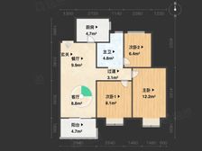 宁江府北区3室2厅1卫南朝向103.0万元/套出售