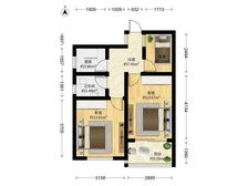 新长征花苑 64.56平2居黄金楼层,边套全明
