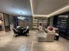 万里长江装饰客厅,武汉长江中心,华润一梯学府天幕大平层