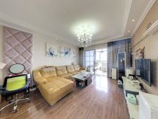 公元西 客厅东南朝向,精装修带大阳台,采光视野无遮挡非常开阔