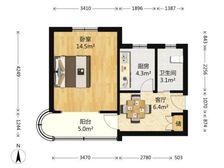 桂莘小区 42平1居 南向简装修 拎包入住