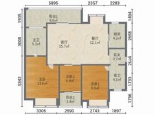 万科棠樾一线湖景120平三房 三阳台南北通透