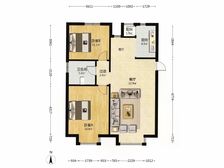 【拥金1】博朗园 2室1厅 105.79平 南北通透 不到顶
