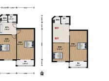 上钢二村,近北门,双南大2房带厅,厨卫朝北全明户型,近出入口