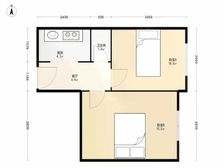 生昌里次顶层,采光观景好,双卧客厅朝南,南向面