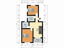 真源小区 66.13平2居 南北向中装修 自住保养好
