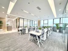 园区低密度办公丨国宾商圈丨正地铁口丨双面采光4隔间20工位