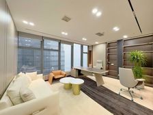 南滨路办公室出租 双面采光 精装带家具 5隔间大厅40工位下