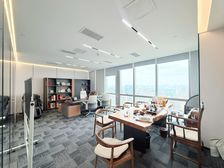 招商直租 富力盈凯大厦高层精装修双面采光 望江带家具
