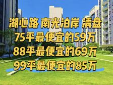 捡漏了!湖心新城·南光泊岸!清盘大降价!59万搞定精装三房