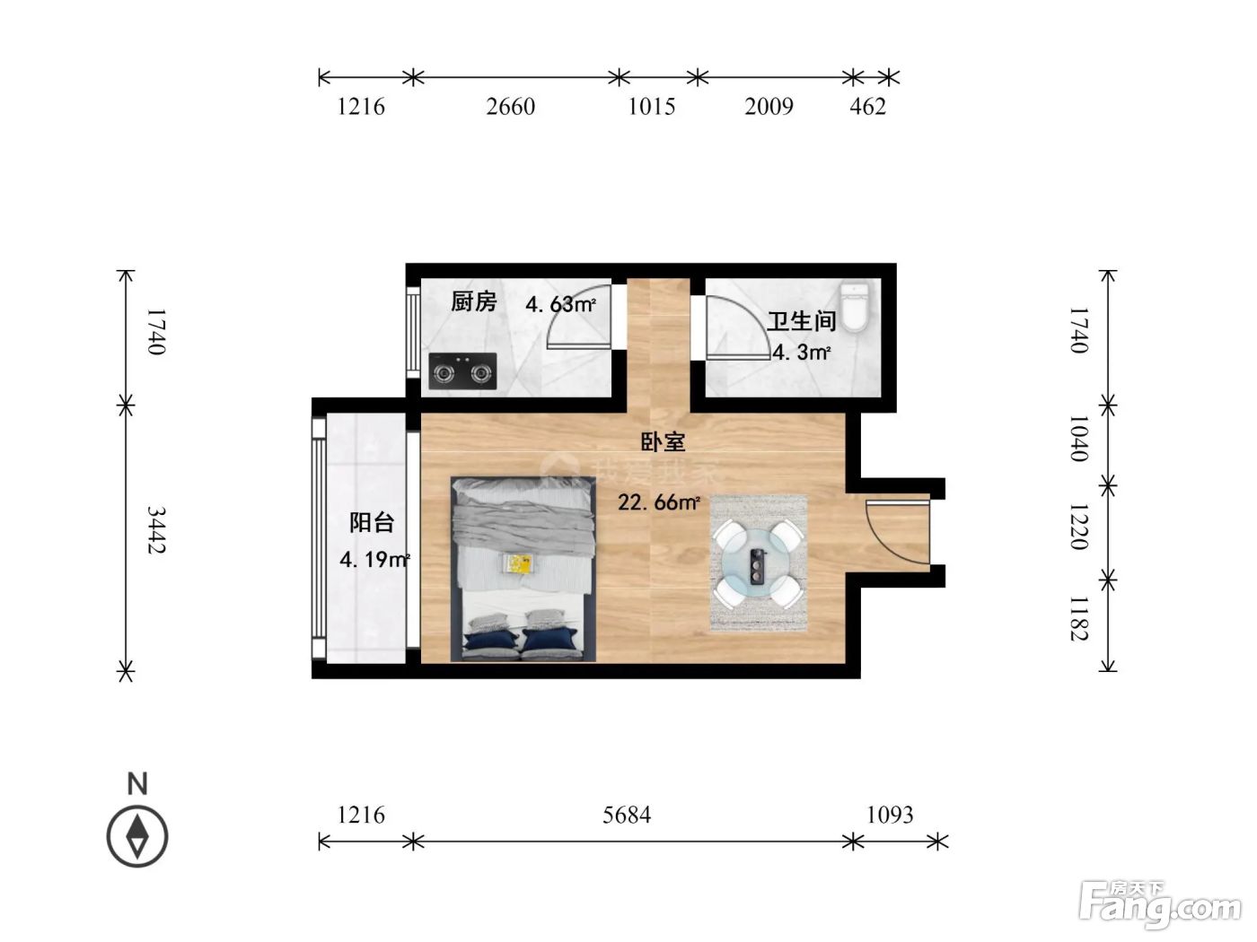 百子湾沿海赛洛城南区精装开间