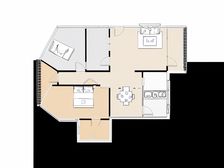 河滨花园 中高楼层 3房2卫 91平