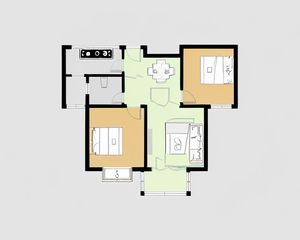 仓上家园朝南2居室 满五唯一 精装修 采光好