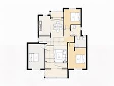 精装,墙暖,飞机户型,落地大阳台,全明大三房