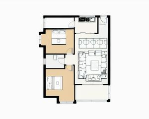 上行东方2室1厅南