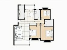 棕榈湾花园 3室1厅 南