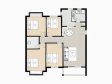 肇嘉浜路;南北通四房;一梯两户;板式楼;得房率高