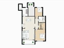 万达海公馆三室两厅两卫,客厅宽敞,南北通透