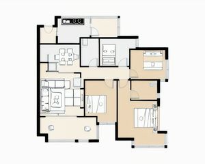 蓝光兰亭悦府3室1厅西北