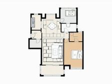 崇泽苑洋房,精装修,家具家电齐全,紧凑两室带储物间