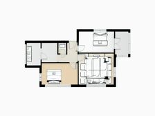一号桥协信旁楼梯房两居室户型方正业主急售