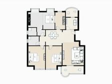 四房两厅两卫得房率高户型方正,物业好,南北双阳台,