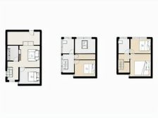万达旁联排别墅,端户带车位实得240平左右。