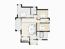 横厅四房两卫,安静舒适,出行方便,南北对流