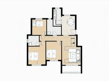 精装南北通大三房,得房率高,生活配套成熟