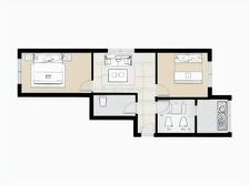 和平广场 两室一厅 明客厅 东西通透 顶层