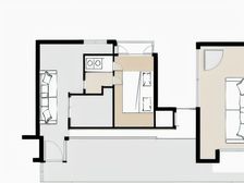 中惠香樟半岛花园 1室1厅 东南