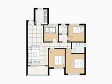 西工九州池旁边四室,南北边户,采光刺眼,不临路