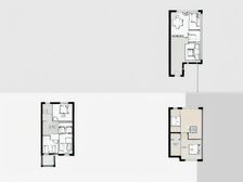 现在联排别墅4层(含地下室)+阁楼储藏室布局