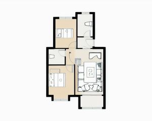 廊坊北站旁 南北双通透2居室 洋房户型 带地下室随时看