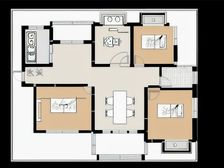 美景盛世豪庭小区 3室2厅 南