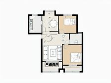 电梯高层边套户型南北通风税费少医院学x近