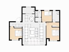 辉盛岚海小高层耳朵户型大三居!