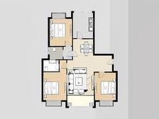 80万精装修+飞机户型格局+小区中间位置+前后有花园