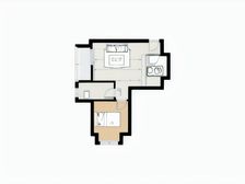 精装一房一厅,格局方正,采光充足