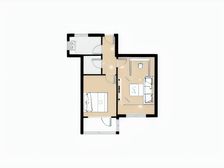 正规两室一厅 户型方正 面积无浪费