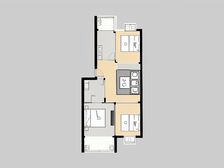 房子南北通透,双南卧一北卧,不临街不临路