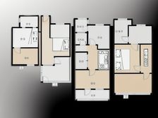 上下三层联排别墅,有小院子 装修了 前有荷塘