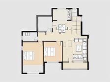 城投鹿港 2室1厅 南